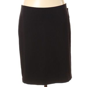NWT Ellen Tracy Black w/Exposed Rear Zipper Poly Blend All-Season Skirt Size 6
